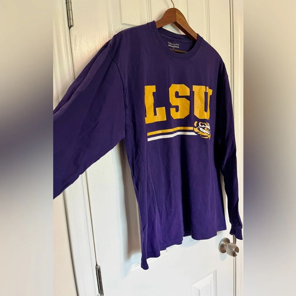 Champion Purple‎ and Yellow Athletic Long Sleeve Shirt - Picture 3 of 7